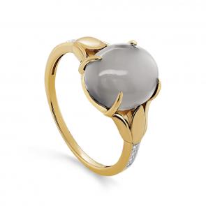 Кольцо из лимонного золота KABAROVSKY с бриллиантом и лунным камнем K11-21660-8700 фото