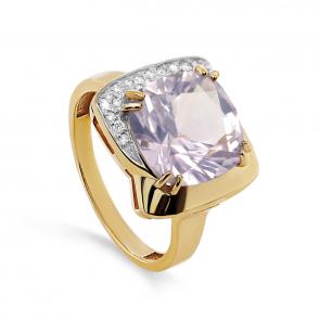 Кольцо из лимонного золота KABAROVSKY с бриллиантом и кварцем K11-21670-10200 фото