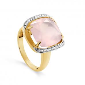 Кольцо из лимонного золота KABAROVSKY с бриллиантом и кварцем K11-21675-9300 фото