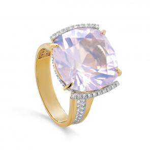 Кольцо из лимонного золота KABAROVSKY с бриллиантом и кварцем K11-21678-10200 фото