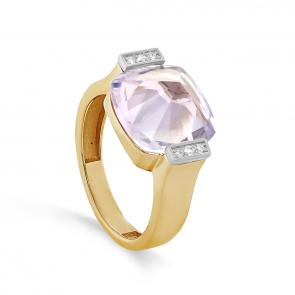 Кольцо из лимонного золота KABAROVSKY с бриллиантом и кварцем K11-21680-10289 фото