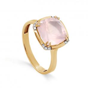 Кольцо из лимонного золота KABAROVSKY с бриллиантом и кварцем K11-21684-9300 фото