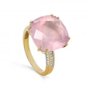 Кольцо из лимонного золота KABAROVSKY с бриллиантом и кварцем K11-21686-9300 фото