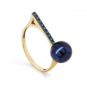 Кольцо из лимонного золота KABAROVSKY с бриллиантом и жемчугом K11-21701-1689 фото