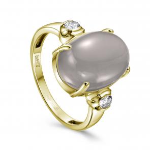 Кольцо из лимонного золота KABAROVSKY с бриллиантом и лунным камнем K11-21704-8700 фото