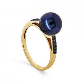 Кольцо из лимонного золота KABAROVSKY с бриллиантом и жемчугом K11-21710-1689 фото