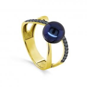 Кольцо из лимонного золота KABAROVSKY с бриллиантом и жемчугом K11-21721-1689 фото