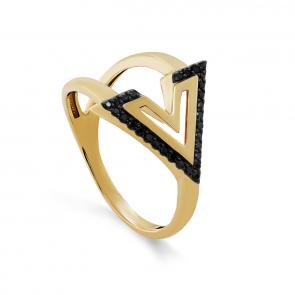 Кольцо из лимонного золота KABAROVSKY с чёрным бриллиантом K11-21771-2089 фото