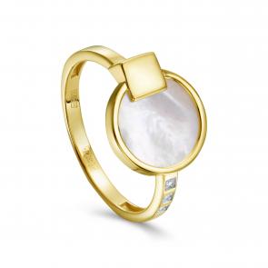 Кольцо из лимонного золота KABAROVSKY с бриллиантом и перламутром K11-21816-6200 фото