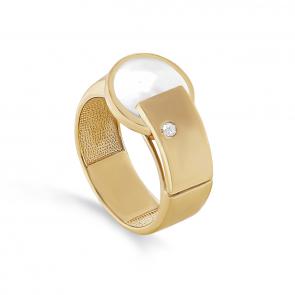 Кольцо из лимонного золота KABAROVSKY с бриллиантом и перламутром K11-21818-6200 фото