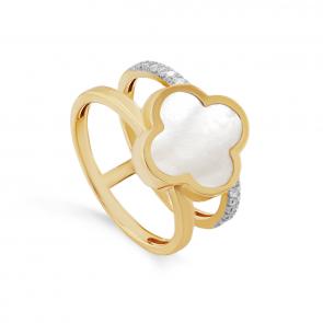 Кольцо из лимонного золота KABAROVSKY с бриллиантом и перламутром K11-21824-6200 фото