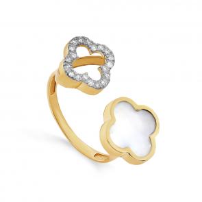 Кольцо из лимонного золота KABAROVSKY с бриллиантом и перламутром K11-21833-6200 фото