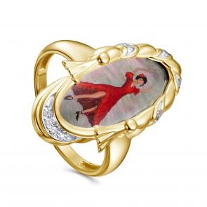 Кольцо из лимонного золота KABAROVSKY с бриллиантом и перламутром K11-21839-8600 фото