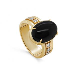 Кольцо из лимонного золота KABAROVSKY  с бриллиантом и диопсидом K11-21857-21900 фото