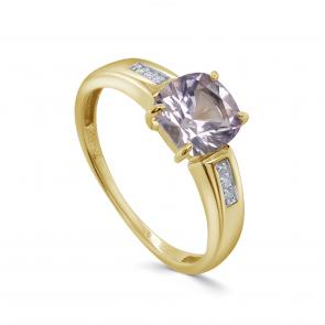 Кольцо из лимонного золота KABAROVSKY с бриллиантом и кварцем K11-21872-12000 фото