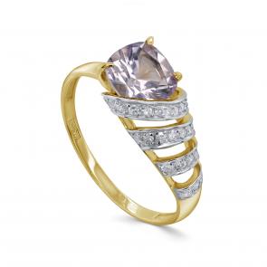 Кольцо из лимонного золота KABAROVSKY с бриллиантом и кварцем K11-21874-12000 фото