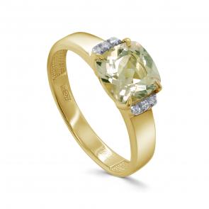 Кольцо из лимонного золота KABAROVSKY с бриллиантом и кварцем K11-21875-12100 фото