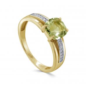 Кольцо из лимонного золота KABAROVSKY с бриллиантом и кварцем K11-21876-12100 фото