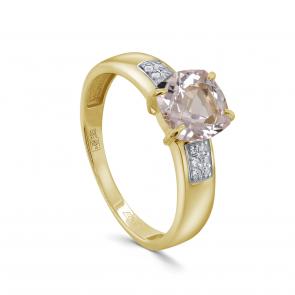 Кольцо из лимонного золота KABAROVSKY с бриллиантом и морганитом K11-21877-10400 фото