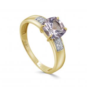 Кольцо из лимонного золота KABAROVSKY с бриллиантом и кварцем K11-21877-12000 фото