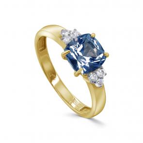 Кольцо из лимонного золота KABAROVSKY с бриллиантом и Лондон топазом K11-21878-2300 фото