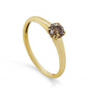 Кольцо из лимонного золота KABAROVSKY с коньячным бриллиантом K11-21889-6000 фото