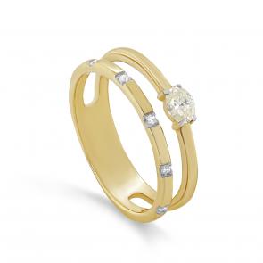 Кольцо из лимонного золота KABAROVSKY с бриллиантом K11-21896-10900 фото