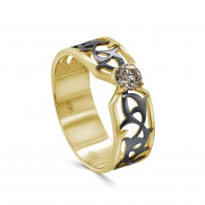 Кольцо из лимонного золота KABAROVSKY с коньячным бриллиантом K11-21898-9289 фото