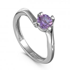 Серебряное кольцо KABAROVSKY с фианитом и аметистом K11-219-5300 фото