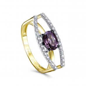 Кольцо из лимонного золота KABAROVSKY с бриллиантом и шпинелью K11-22001-82800 фото