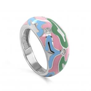 Серебряное кольцо KABAROVSKY с фианитом и эмалью K11-221-7901 фото