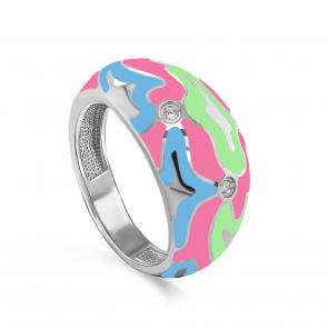 Серебряное кольцо KABAROVSKY с фианитом и эмалью K11-221-7938 фото