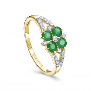 Кольцо из лимонного золота KABAROVSKY с бриллиантом и изумрудом K11-22125-1200 фото