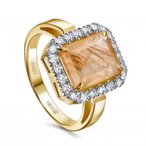 Кольцо из лимонного золота KABAROVSKY с бриллиантом и кварцем K11-22194-5100 фото