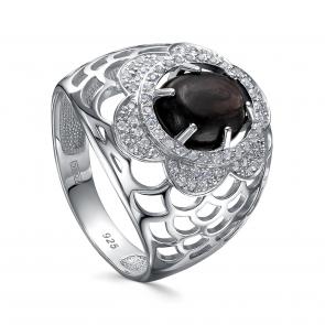 Серебряное кольцо KABAROVSKY с фианитом и гиперстеном. K11-222-11900 фото