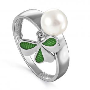 Серебряное кольцо KABAROVSKY с жемчугом и эмалью K11-226-1513 фото