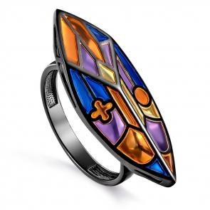 Серебряное кольцо KABAROVSKY с витражной эмалью K11-246-0001 фото