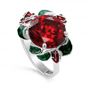 Серебряное кольцо KABAROVSKY с фианитом и эмалью K11-267-40301 фото