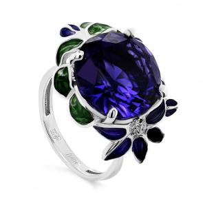 Серебряное кольцо KABAROVSKY с фианитом и эмалью K11-272-40890 фото