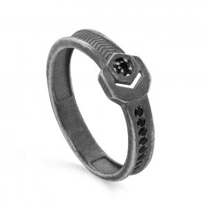 Кольцо из черненого серебра KABAROVSKY с фианитом K11-282-41083 фото