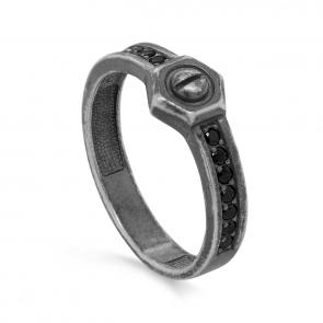 Кольцо из черненого серебра KABAROVSKY с фианитом K11-283-31083 фото