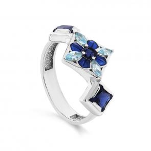 Серебряное кольцо KABAROVSKY с фианитом и эмалью K11-317-0107 фото