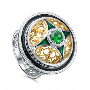 Серебряное кольцо KABAROVSKY с фианитом и эмалью K11-361-40401 фото