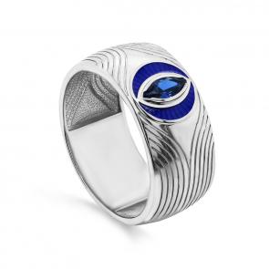 Серебряное кольцо KABAROVSKY с фианитом и эмалью K11-378-40807 фото