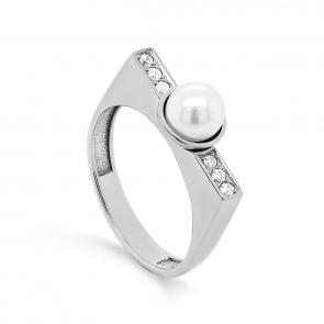 Серебряное кольцо KABAROVSKY с фианитом и жемчугом K11-389-1500 фото