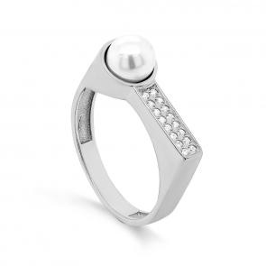 Серебряное кольцо KABAROVSKY с фианитом и жемчугом K11-390-1500 фото