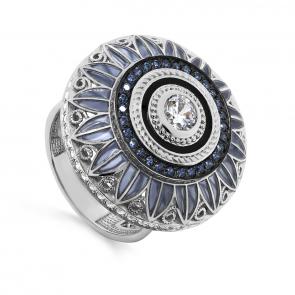 Серебряное кольцо KABAROVSKY с фианитом и эмалью K11-400-0101 фото