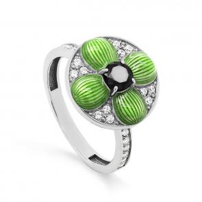 Серебряное кольцо KABAROVSKY с фианитом и эмалью K11-412-0113 фото