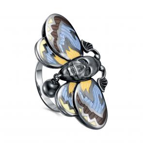 Серебряное кольцо KABAROVSKY с эмалью и жемчугом Swarovski K11-413-1601 фото