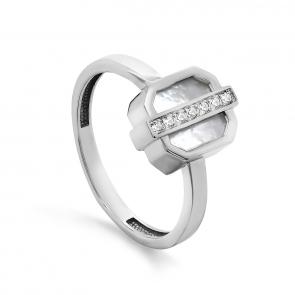 Серебряное кольцо KABAROVSKY с фианитом и перламутром K11-429-6200 фото